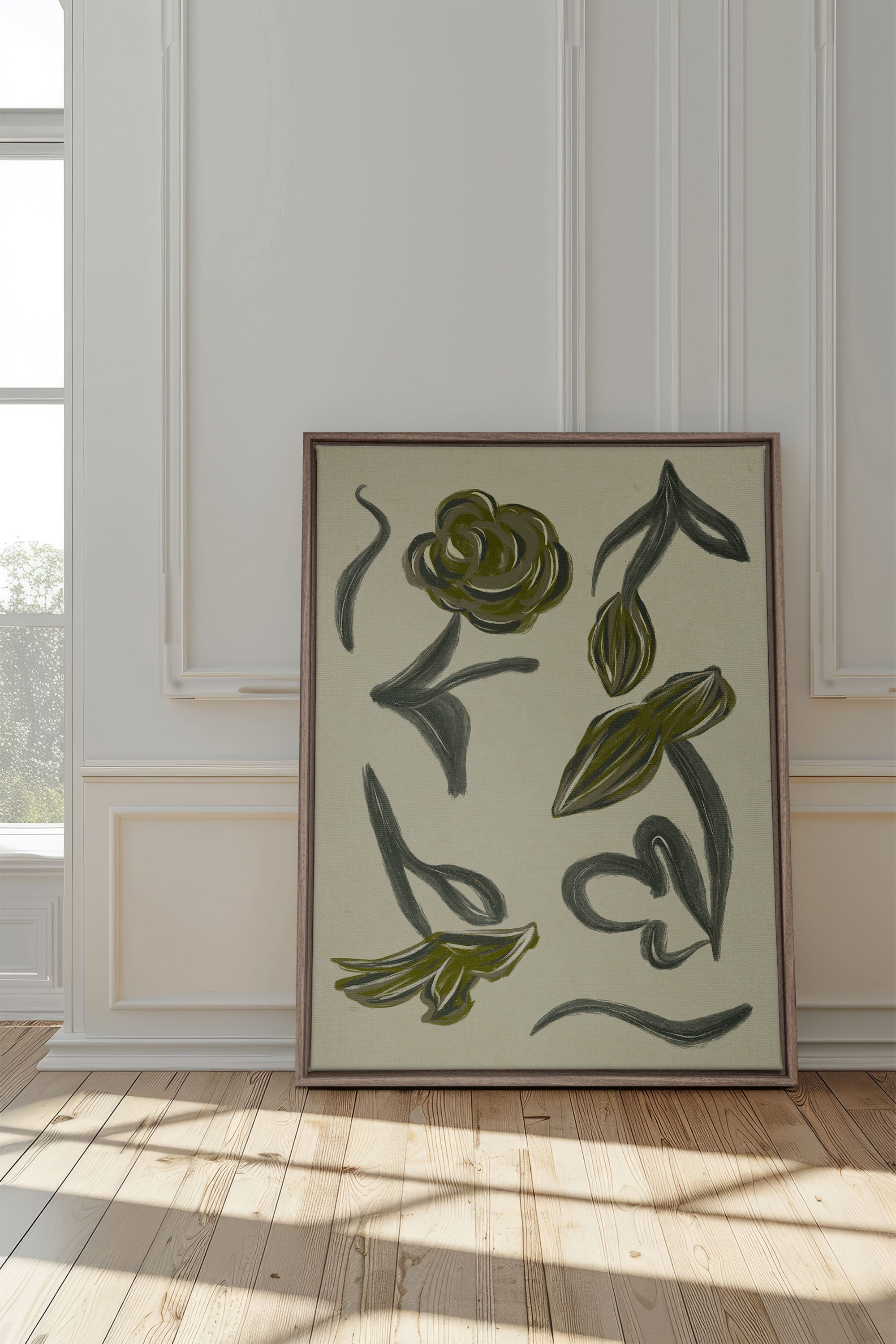 BOTANIC RELIC, Oeuvre sur toile étirée, encadré Brun Chêne