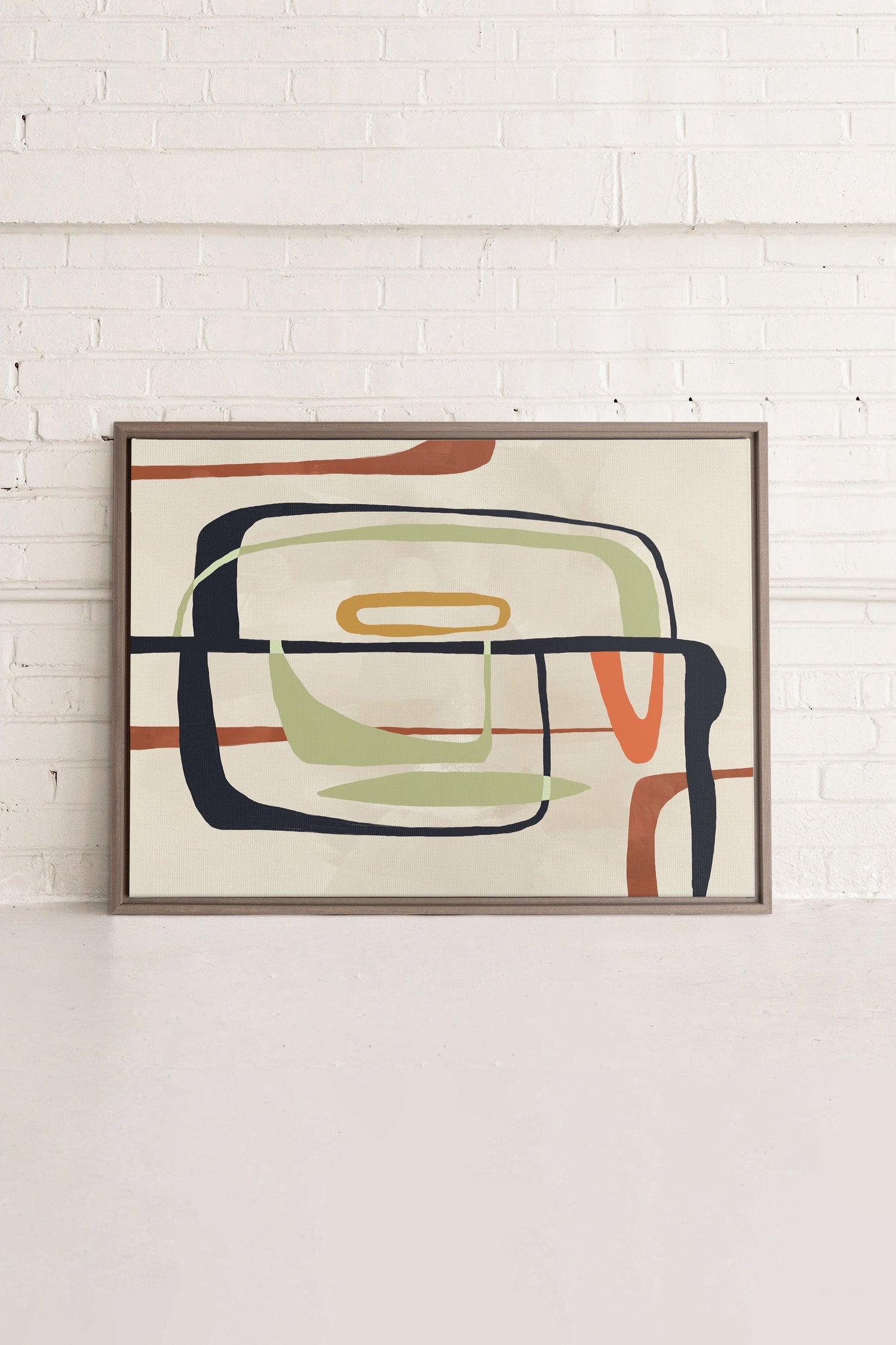 OLEKA CANVAS - ÉMOTION, Oeuvre sur toile étirée, encadré Brun Chêne