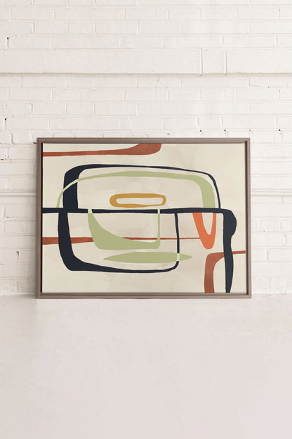 OLEKA CANVAS - ÉMOTION, Oeuvre sur toile étirée, encadré Brun Chêne