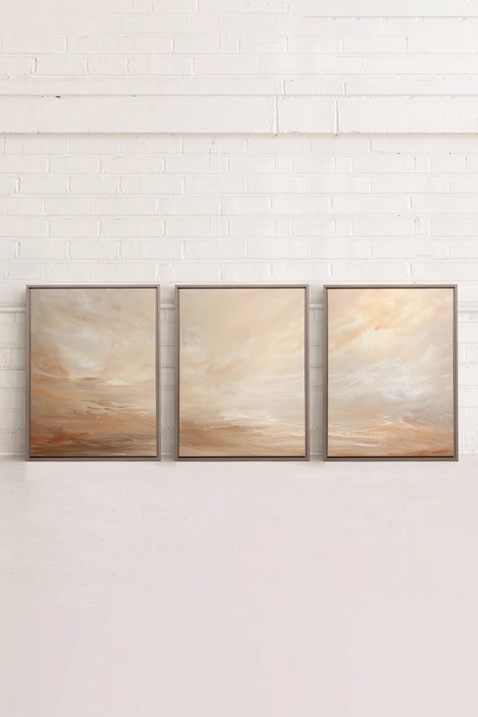 GOLDEN DUNE TRIO (3 works on stretched canvas)