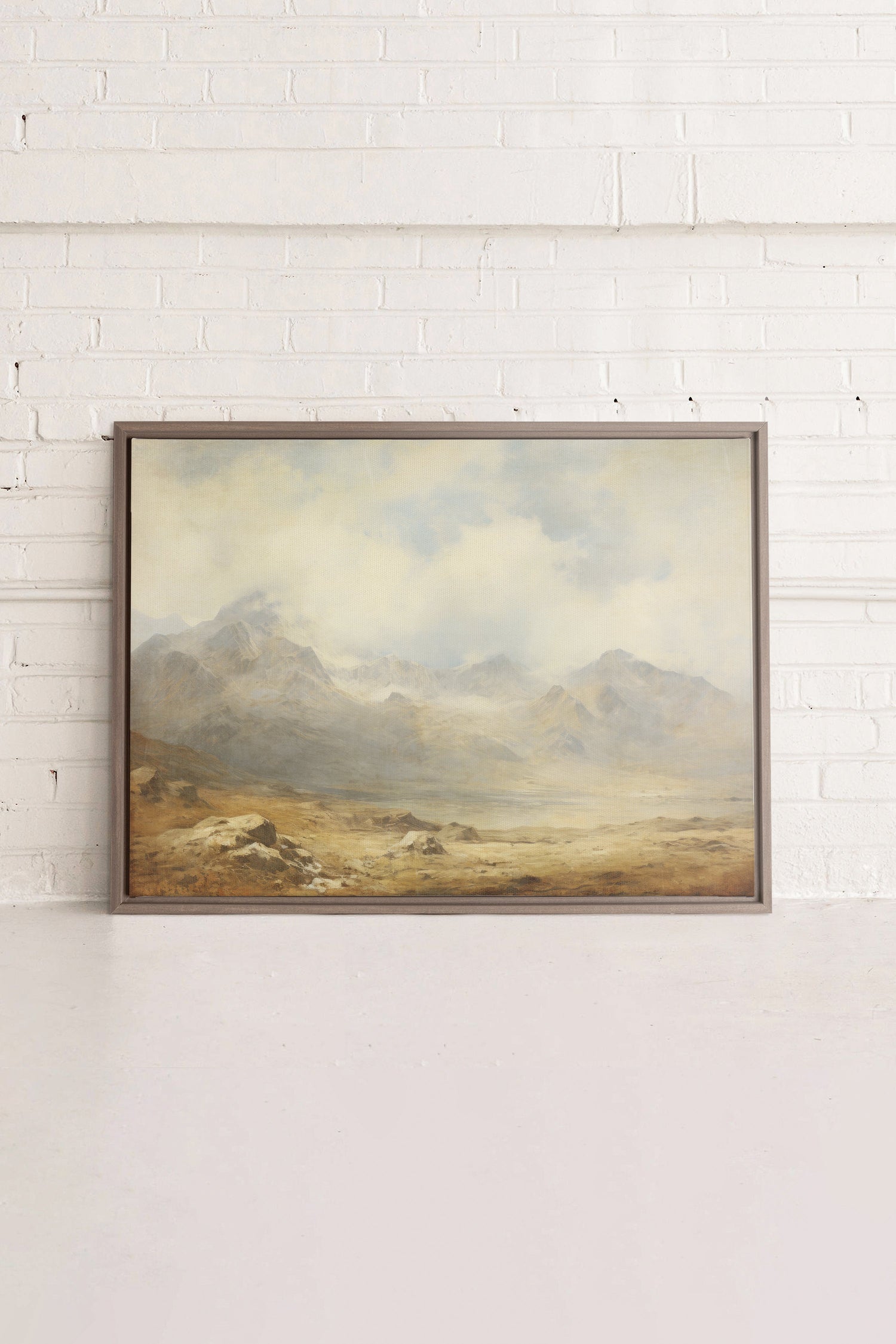 OLEKA CANVAS - Quiet Highlands, Oeuvre sur toile étirée, encadré Brun Chêne