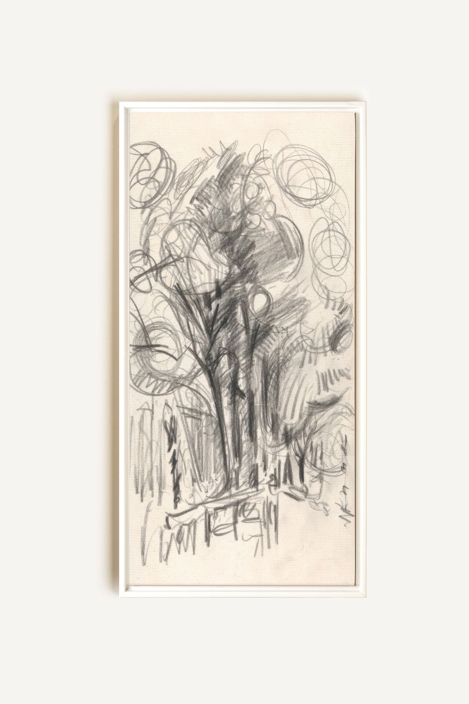 LIGNES DU VENT, Oeuvre sur toile étirée, encadré Blanc