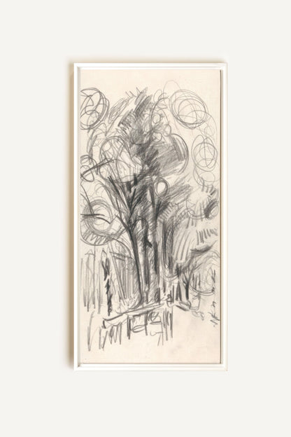 LIGNES DU VENT, Oeuvre sur toile étirée, encadré Blanc