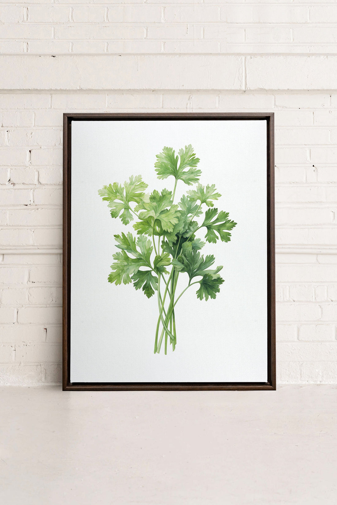 OLEKA CANVAS - CILANTRO, Oeuvre sur toile étirée, encadré Brun Noyer