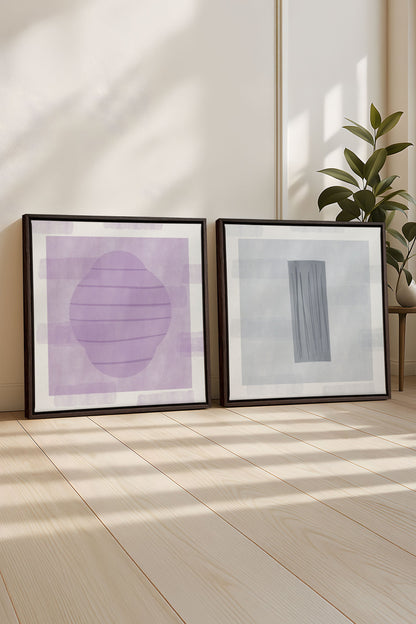 CONTRASTED CALM DUO (2 works on stretched canvas)