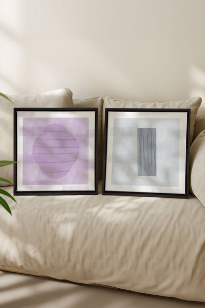 CONTRASTED CALM DUO (2 works on stretched canvas)