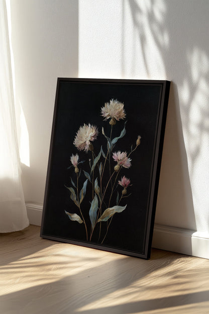BLUSH FLORA, Oeuvre sur toile étirée, encadré Noir