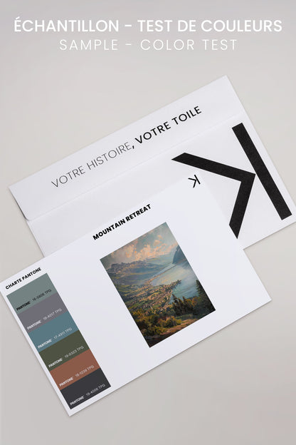 OLEKA CANVAS - MOUNTAIN RETREAT, Oeuvre sur toile étirée, encadré Blanc