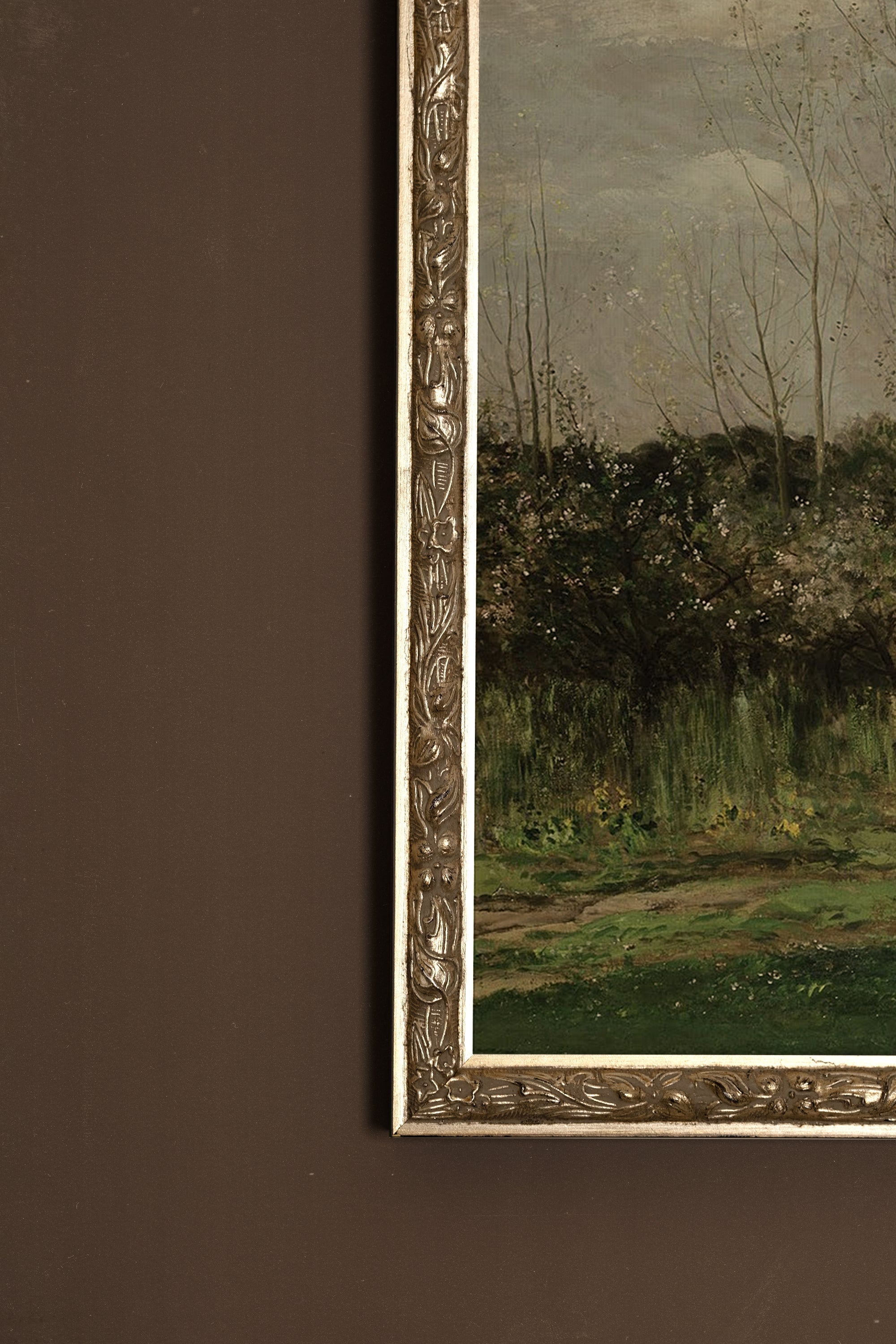 LES AMANTS DU VENT, Oeuvre sur toile rigide, encadré Vintage Argent