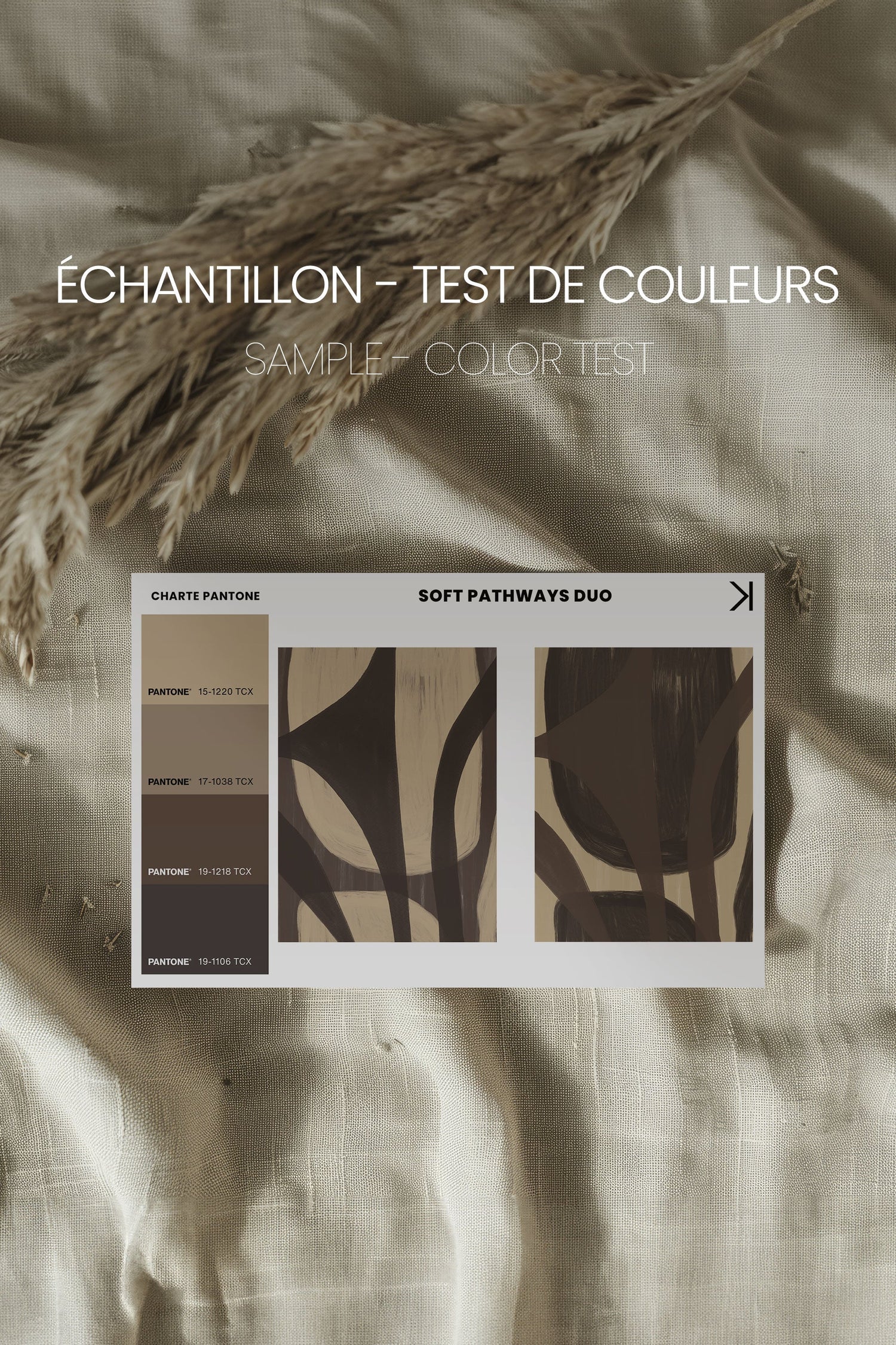 OLEKA CANVAS - SOFT PATHWAYS DUO, Oeuvre sur toile étirée, encadré Naturel Clair