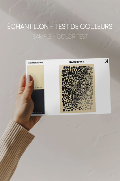 OLEKA CANVAS - DARK BURST, Oeuvre sur toile étirée, encadré Brun Noyer