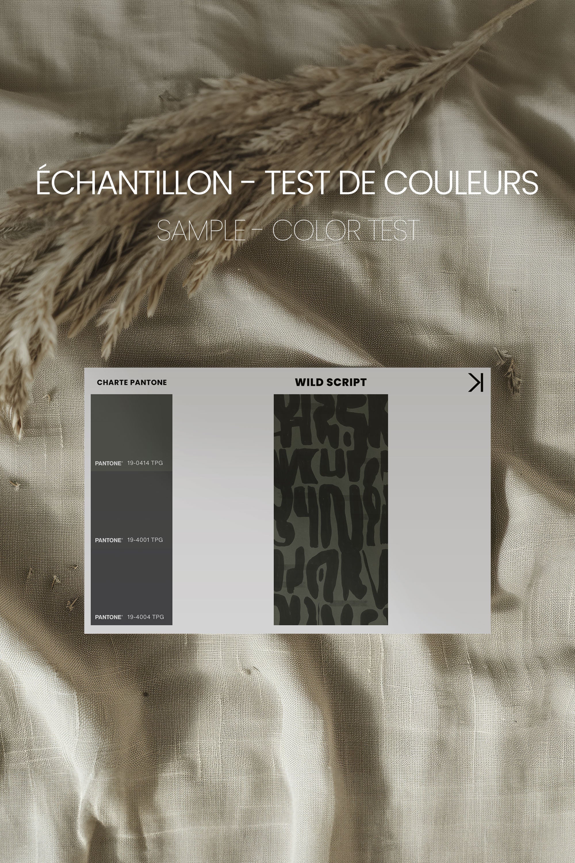 OLEKA CANVAS - WILD SCRIPT, Oeuvre sur toile étirée, encadré Noir