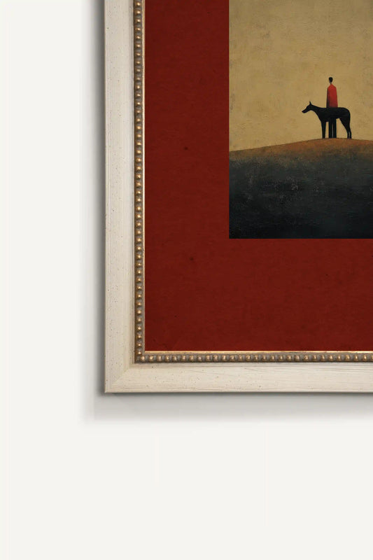 L'OMBRE ÉCARLATE, Oeuvre sur toile rigide, encadré Vintage Blanc