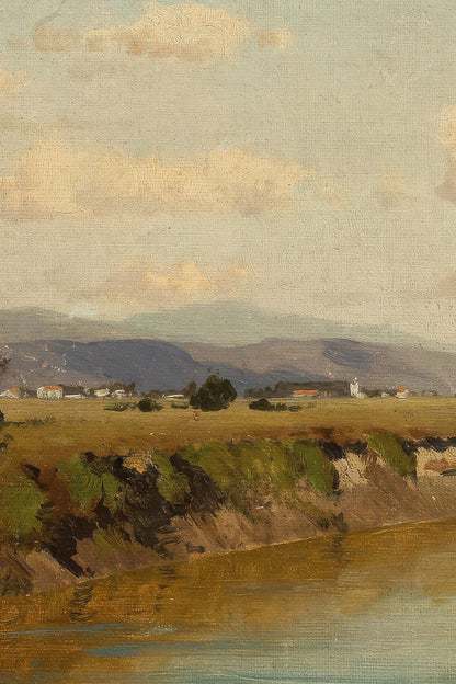 LUMIÈRE DE MIDI, Oeuvre sur toile rigide, encadré Vintage Or