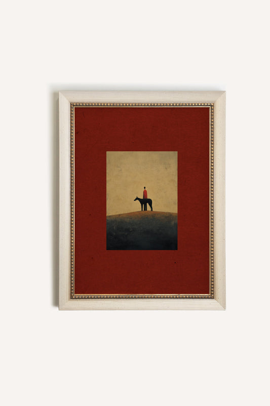 L'OMBRE ÉCARLATE, Oeuvre sur toile rigide, encadré Vintage Blanc