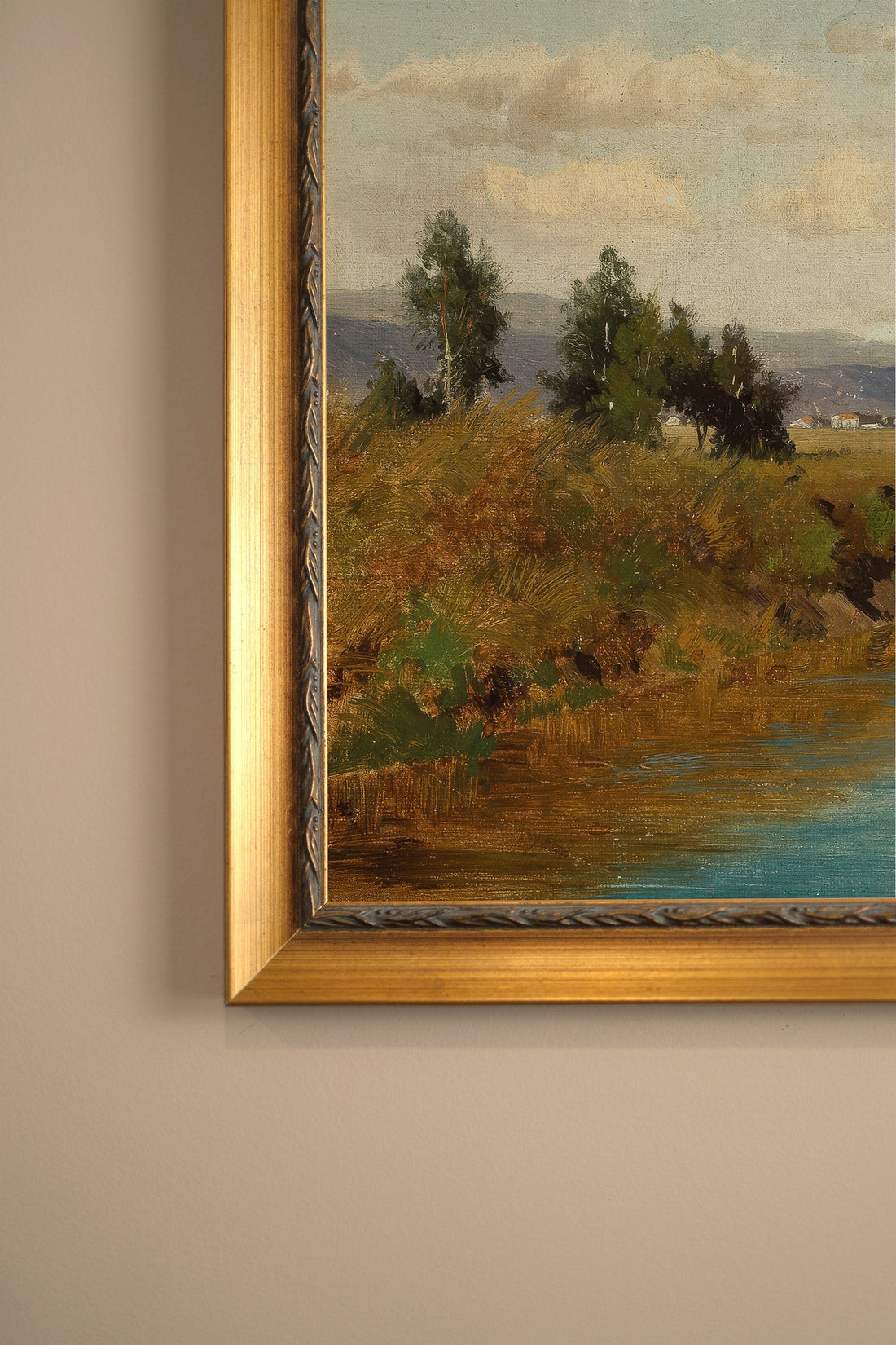 LUMIÈRE DE MIDI, Artwork on rigid canvas, framed in Vintage Gold