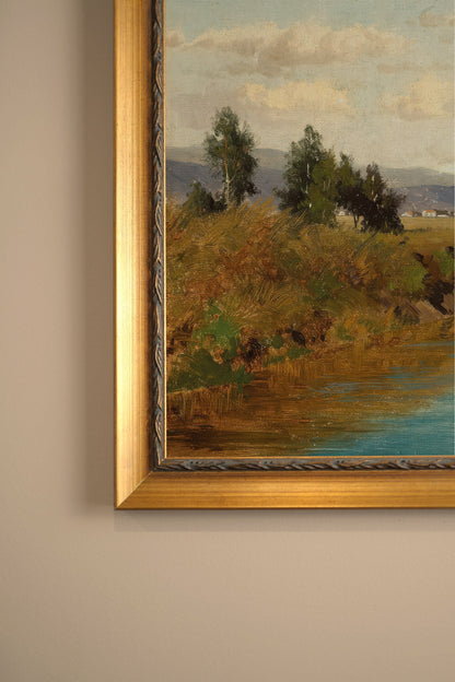 LUMIÈRE DE MIDI, Oeuvre sur toile rigide, encadré Vintage Or