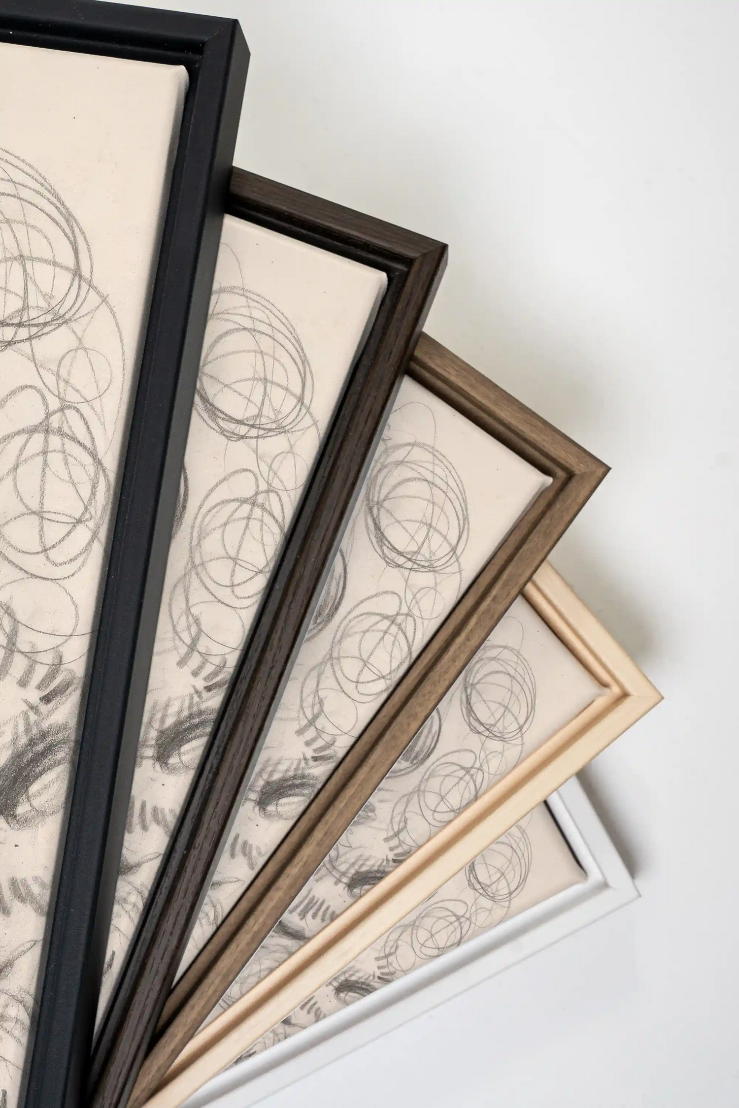 LIGNES DU VENT, Oeuvre sur toile étirée, encadré Brun Noyer