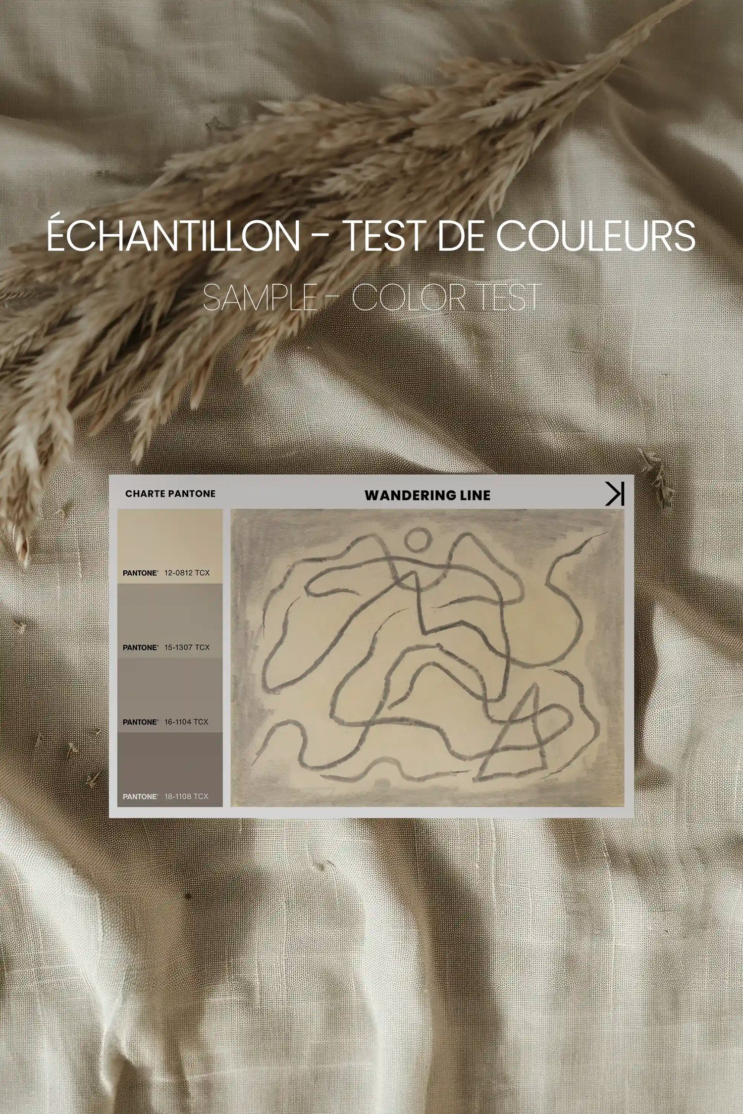 WANDERING LINE, Oeuvre sur toile étirée, encadré Brun Chêne