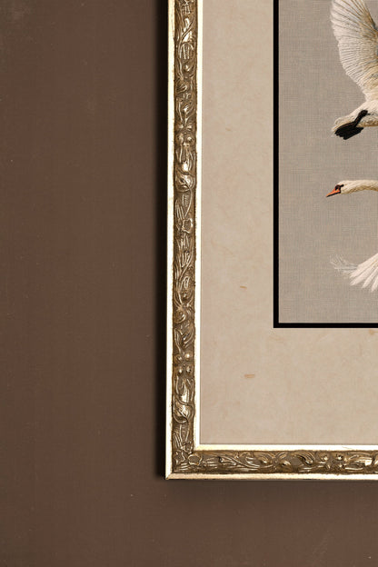 VOL ÉTERNEL, Artwork on rigid canvas, framed Vintage Silver