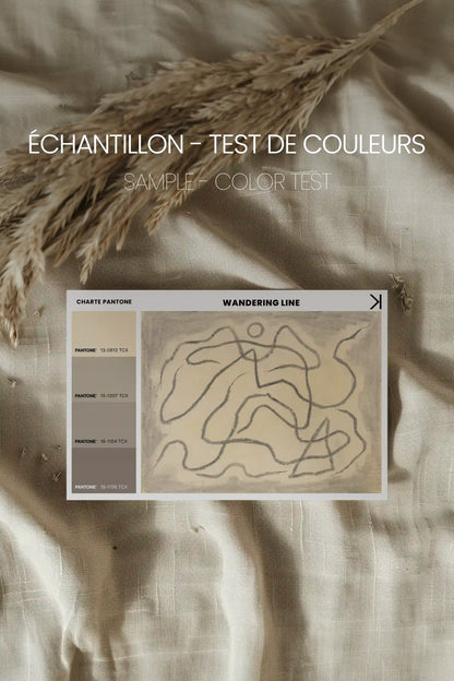 WANDERING LINE, Oeuvre sur toile étirée, encadré Brun Noyer