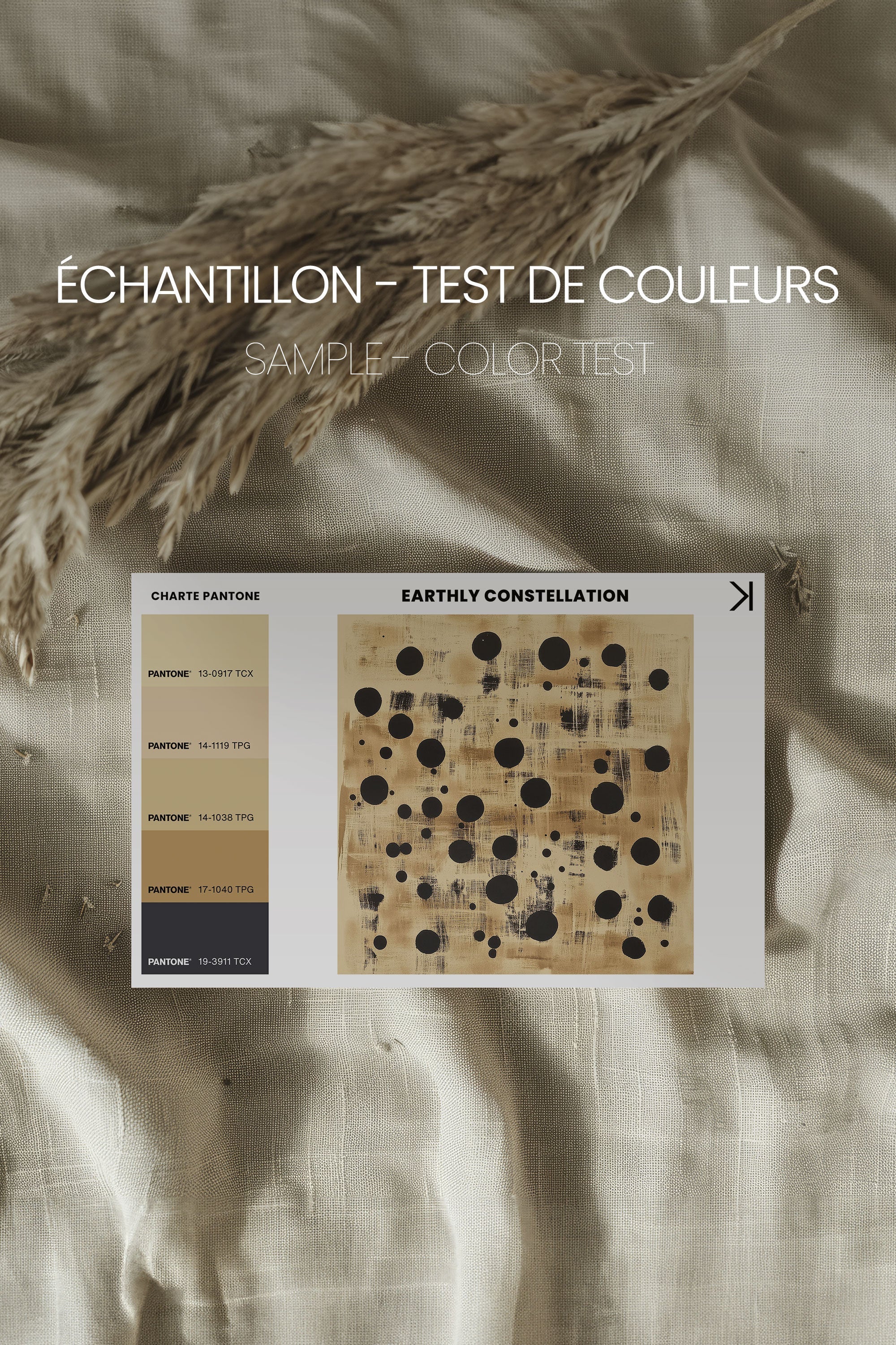 OLEKA CANVAS - EARTHLY CONSTELLATION, Oeuvre sur toile étirée, encadré Blanc