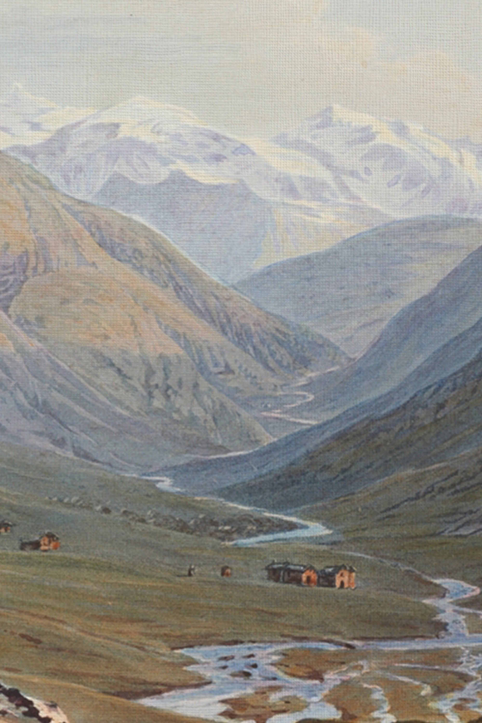 MONTS ÉTERNELS, Oeuvre sur toile étirée, encadré Vintage Argent