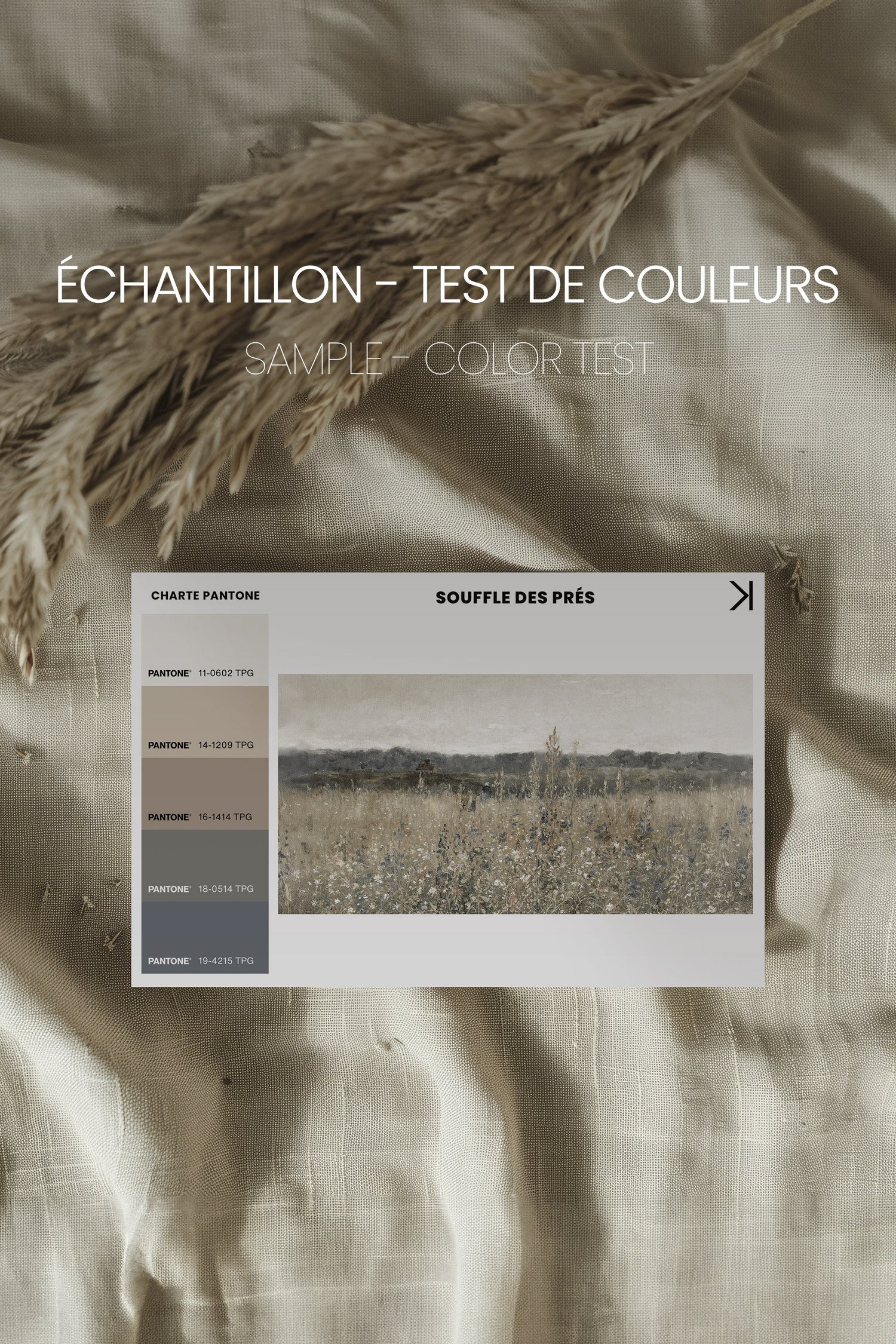 SOUFFLE DES PRÉS, Oeuvre sur toile étirée, encadré Naturel Clair