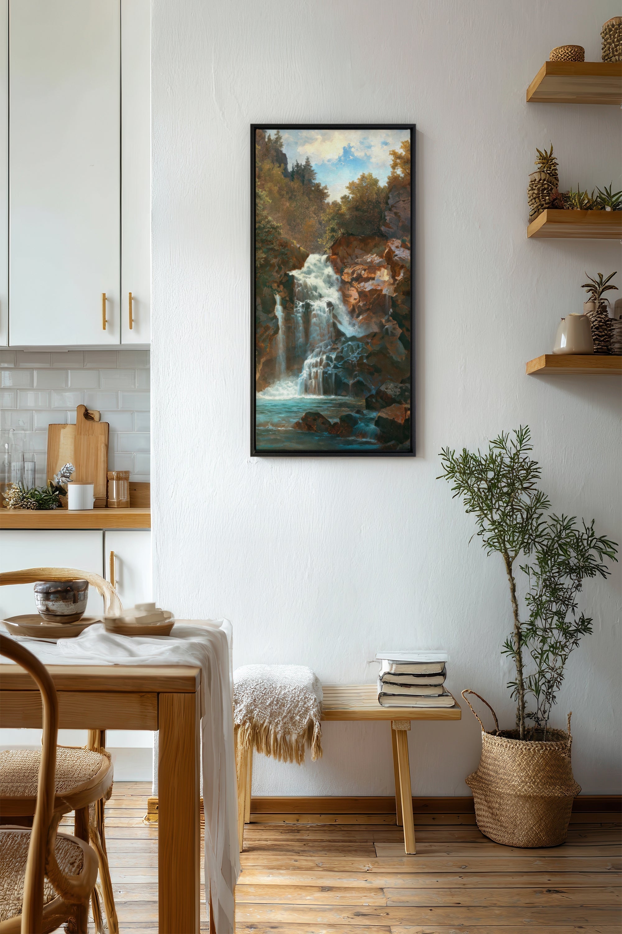 RIVERFIRE, Oeuvre sur toile étirée, encadré Noir