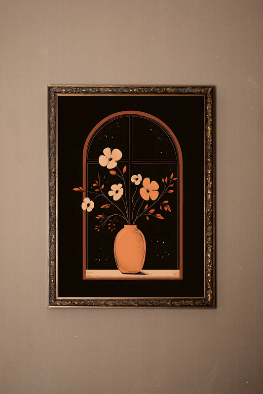 NIGHT IN BLOOM, VINTAGE BRONZE FRAME