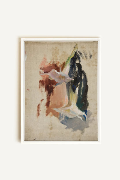 ORGANIC TRACE, Artwork on stretched canvas, framed in white