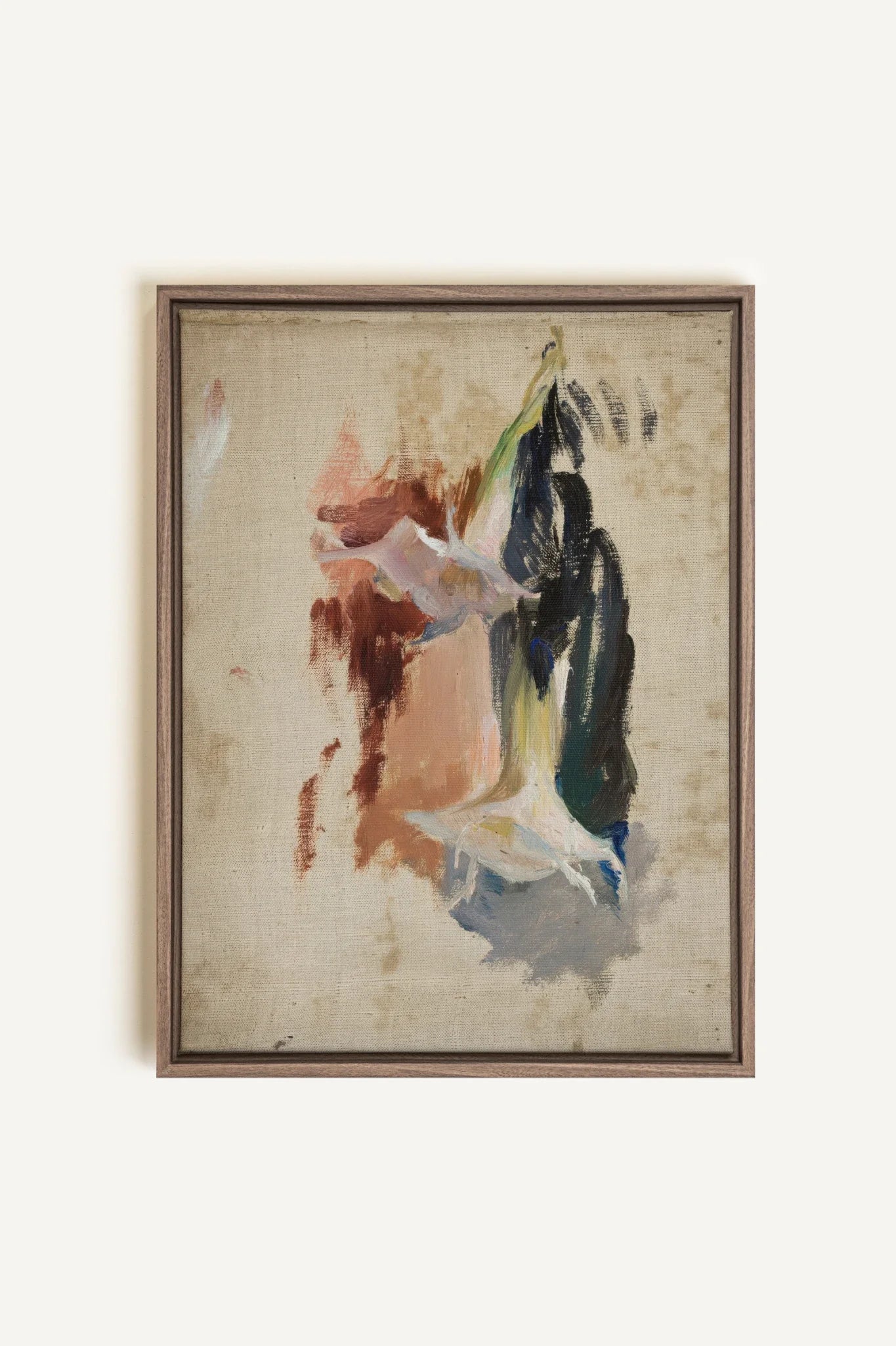 ORGANIC TRACE, Oeuvre sur toile étirée, encadré Brun Chêne