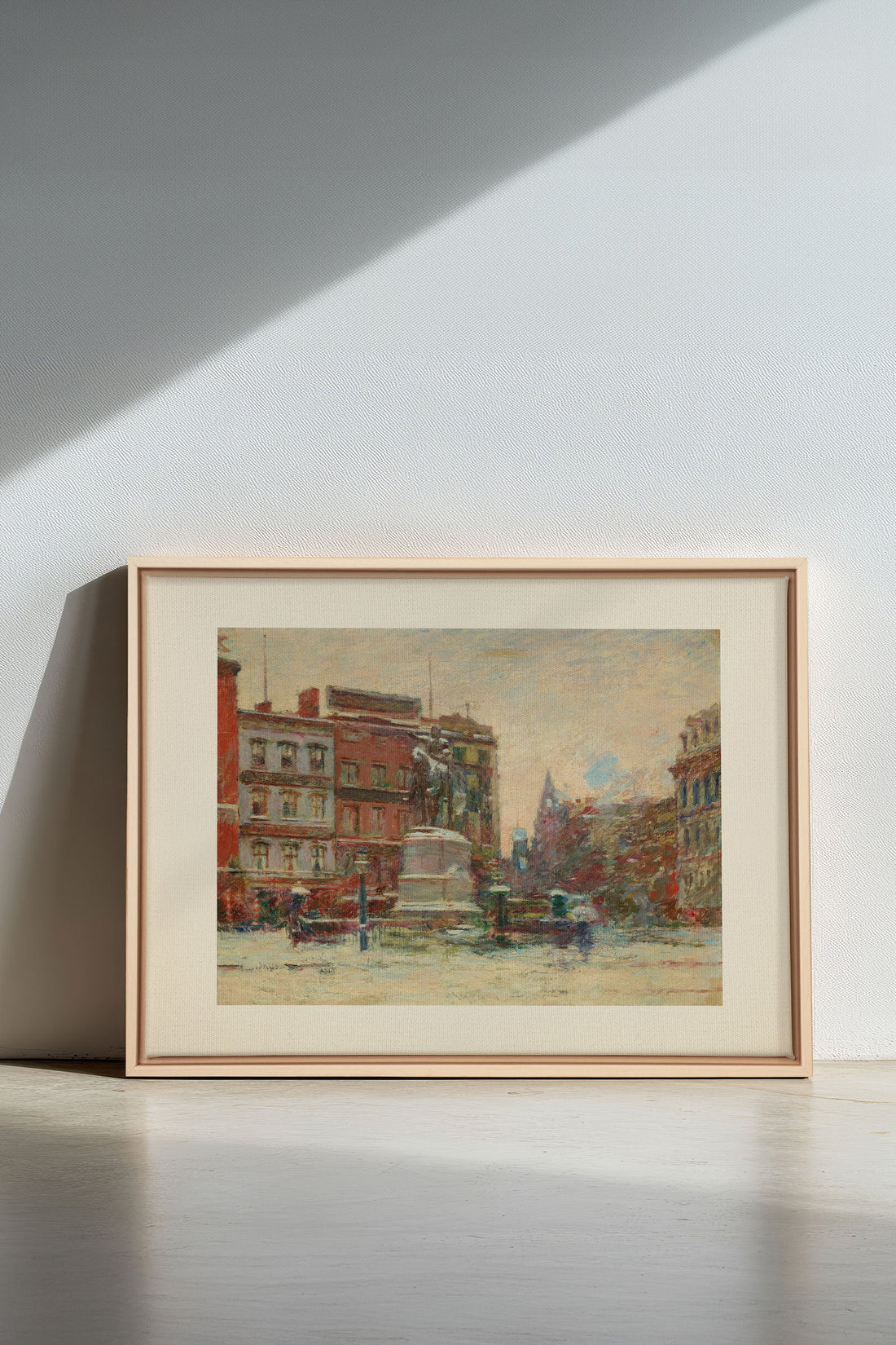 URBAN WINTER DAY, Oeuvre sur toile étirée, encadré Naturel Clair