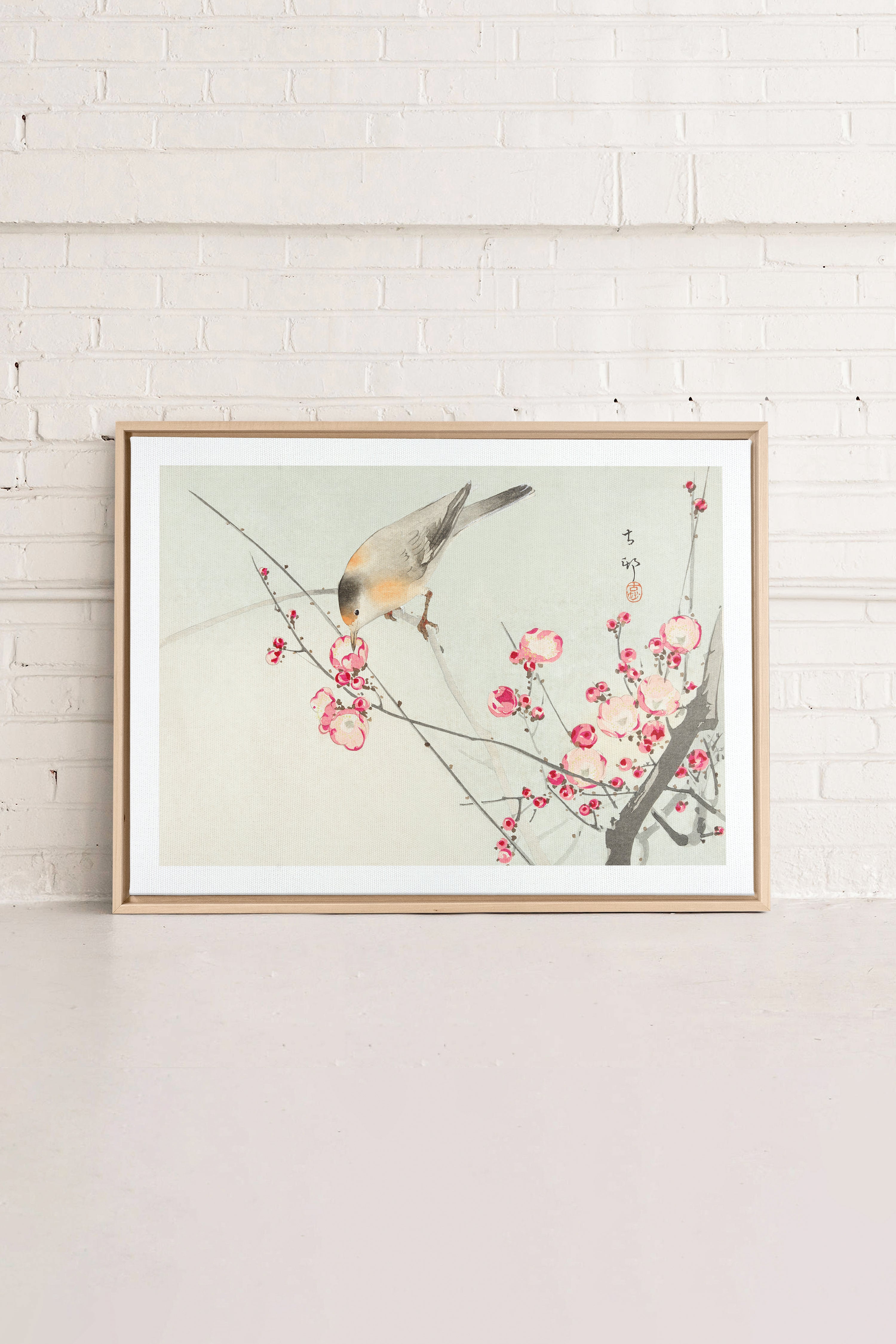 OLEKA CANVAS - SONGBIRD, Oeuvre sur toile étirée, encadré Naturel Clair