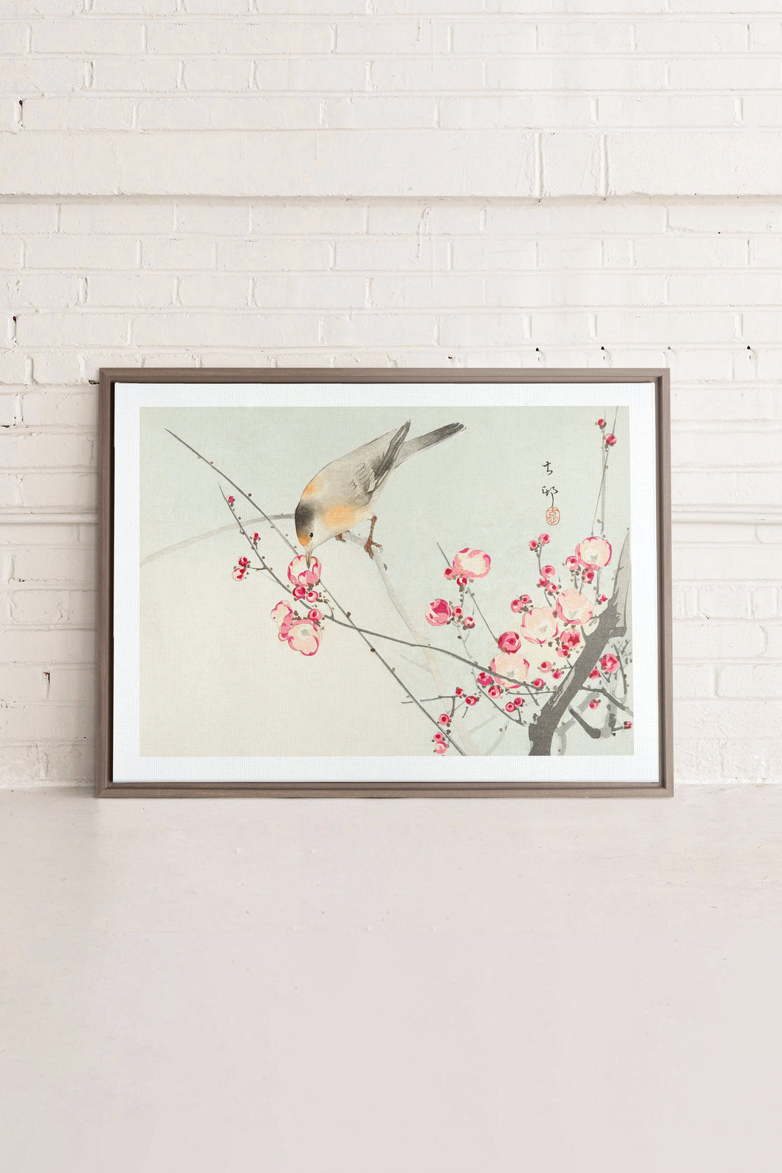 OLEKA CANVAS - SONGBIRD, Oeuvre sur toile étirée, encadré Brun Chêne