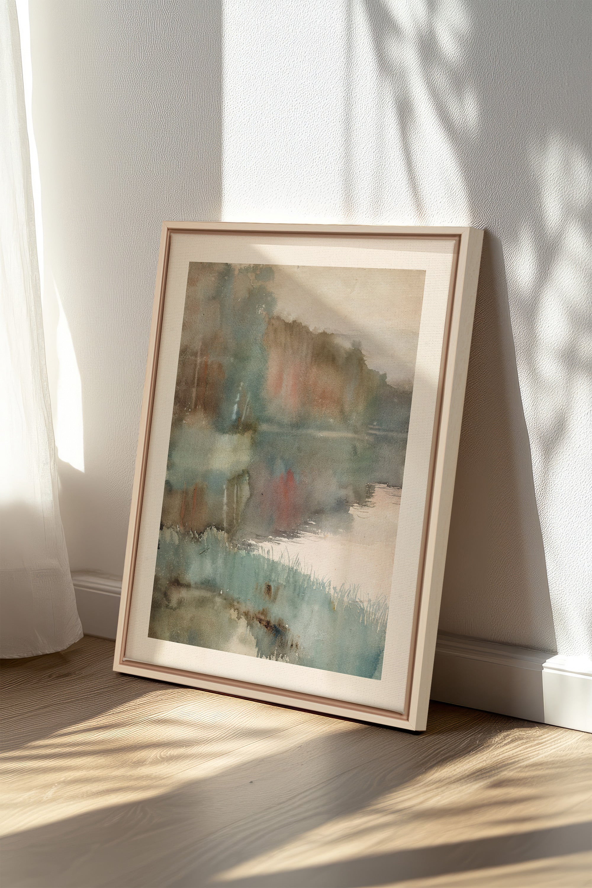 ÉCHO DU LAC, Artwork on stretched canvas, framed Natural Light