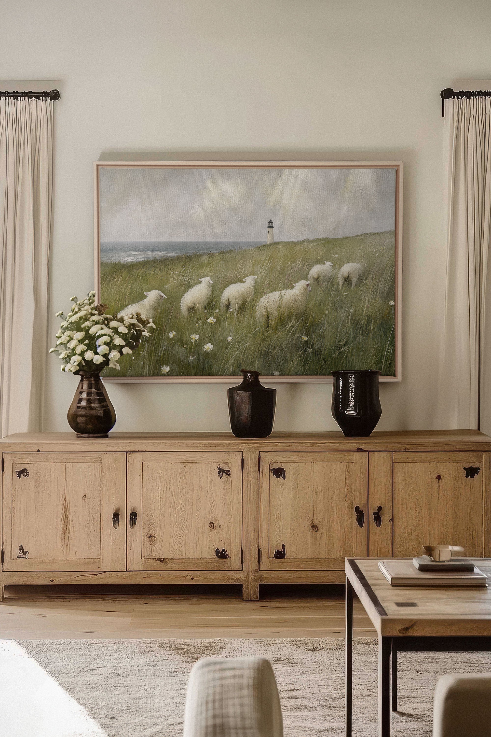 OLEKA CANVAS - WOOL &amp; WIND, Oeuvre sur toile étirée, encadré Naturel Clair