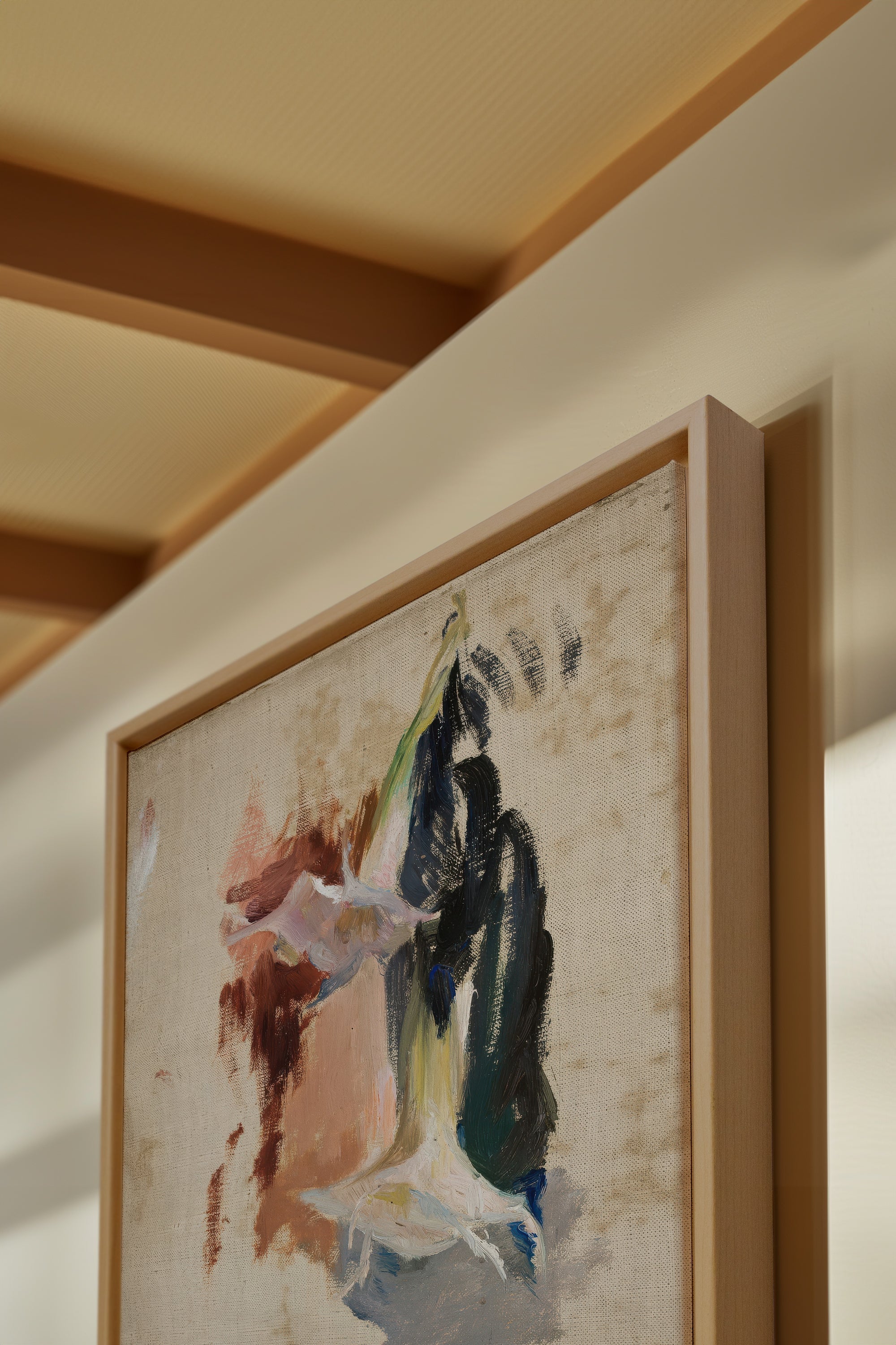 ORGANIC TRACE, Oeuvre sur toile étirée, encadré Naturel Clair