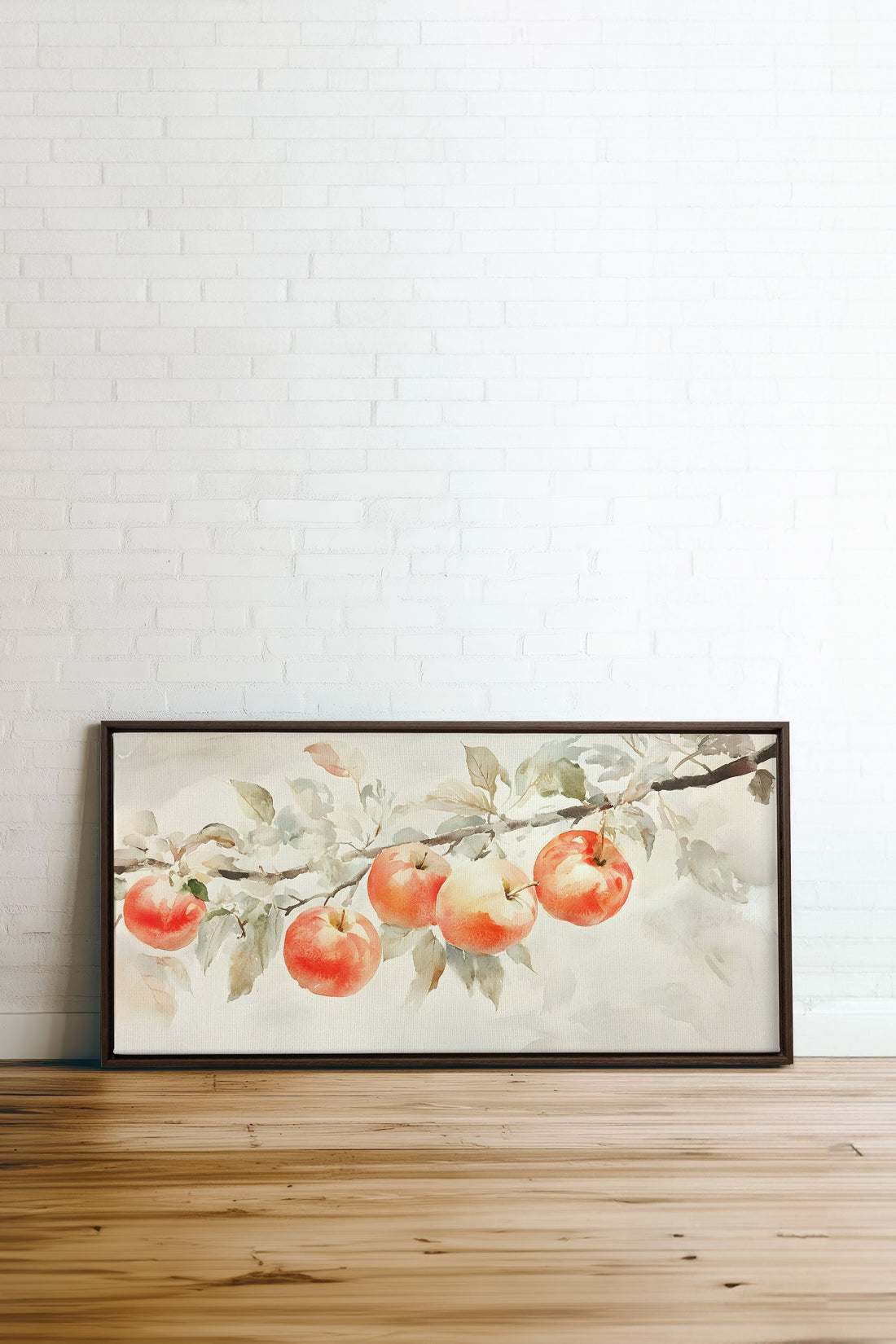 OLEKA CANVAS - DOUCE RÉCOLTE, Oeuvre sur toile étirée, encadré Brun Noyer