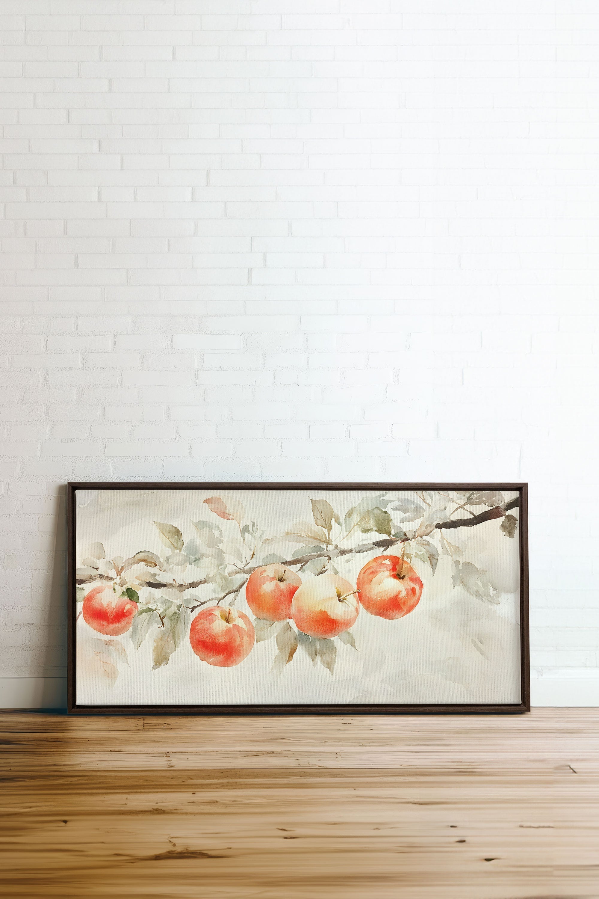 OLEKA CANVAS - DOUCE RÉCOLTE, Oeuvre sur toile étirée, encadré Brun Noyer