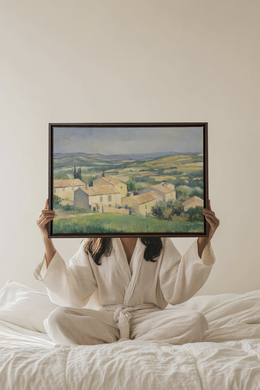 VILLAGE IN BLOOM, Work on stretched canvas