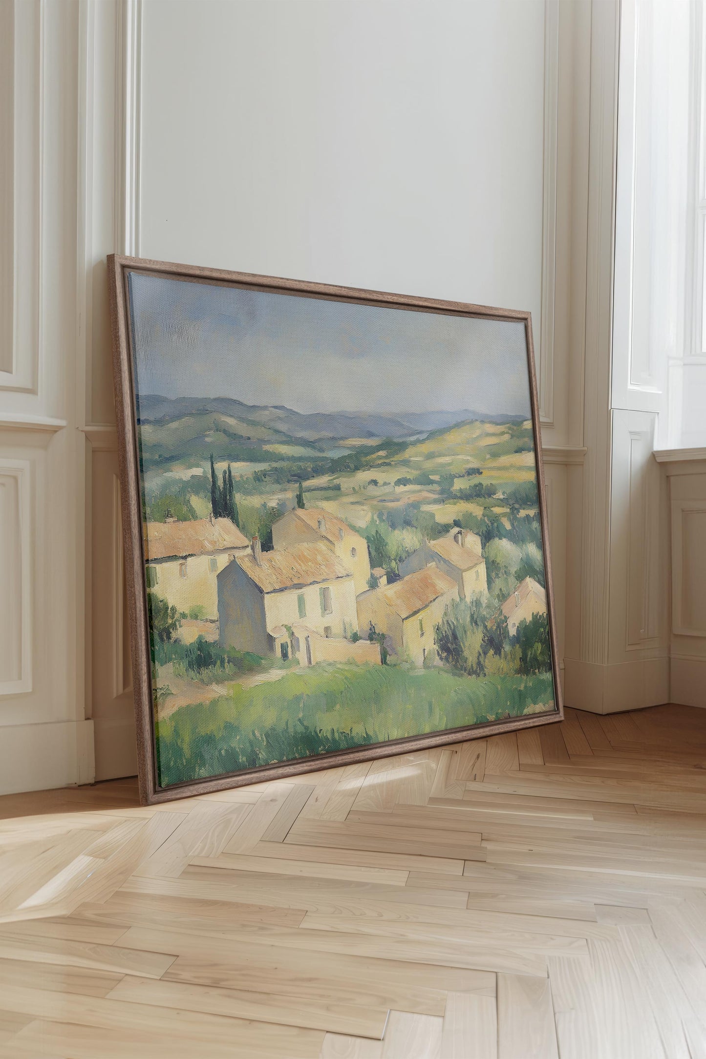 VILLAGE IN BLOOM, Work on stretched canvas