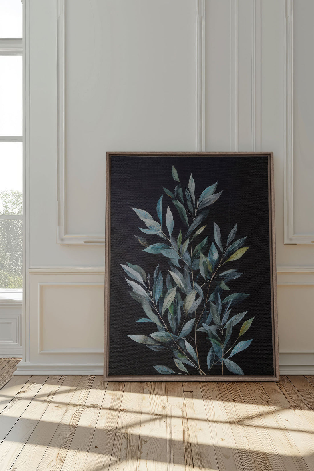 SILENCE BORÉAL, Oeuvre sur toile étirée, encadré Brun Chêne