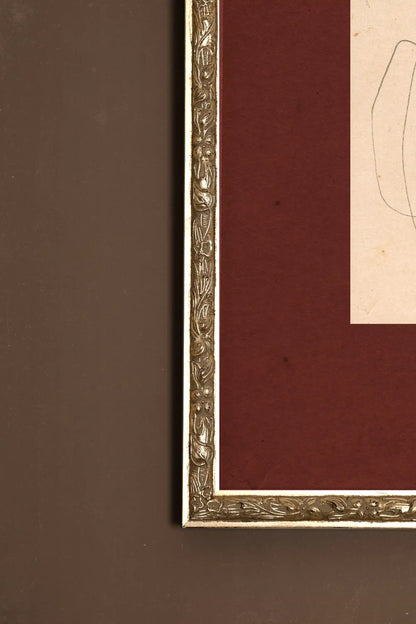 SOFT OUTLINE, Work on canvas, framed Vintage Silver