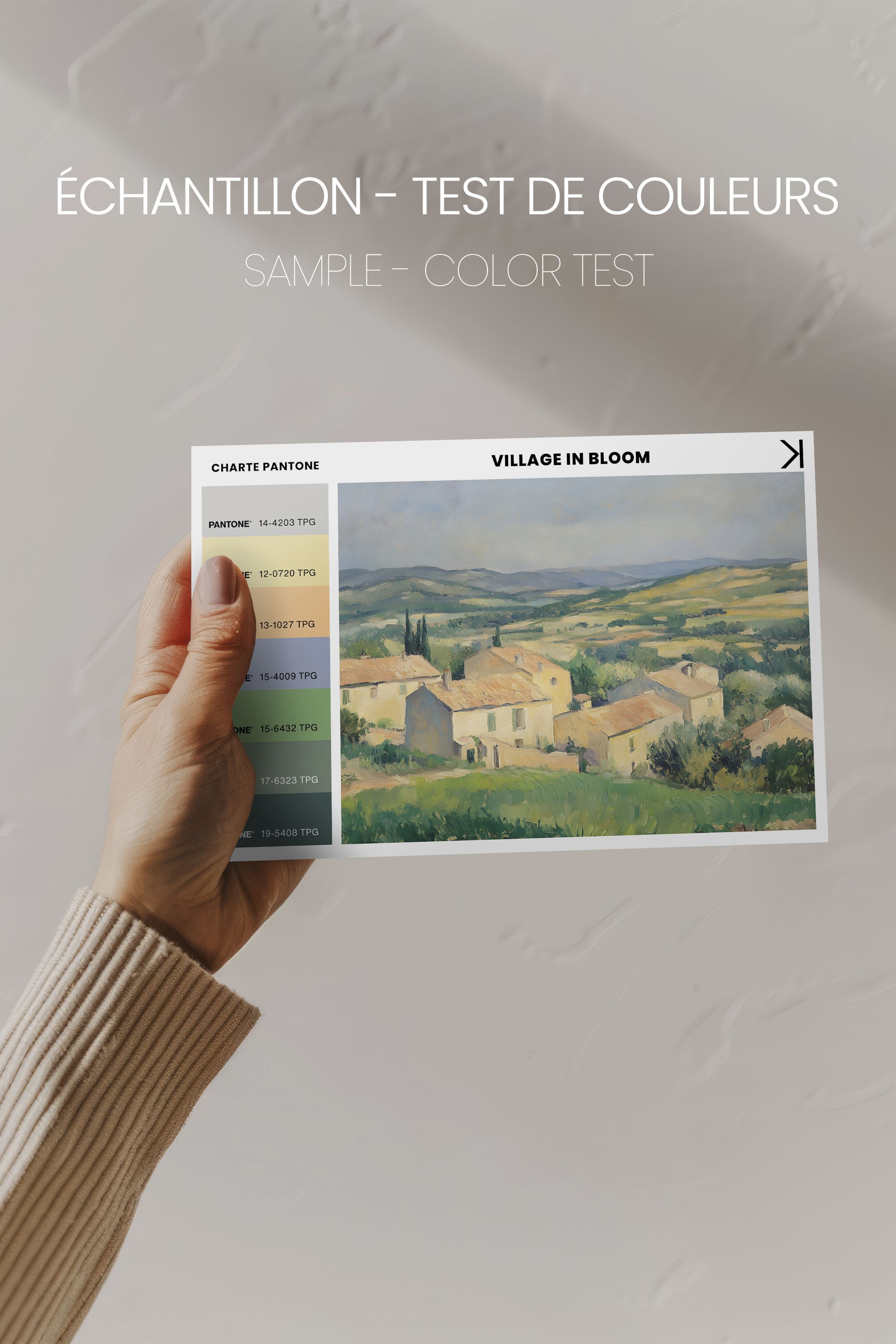 OLEKA CANVAS - VILLAGE IN BLOOM, Oeuvre sur toile étirée, encadré Blanc