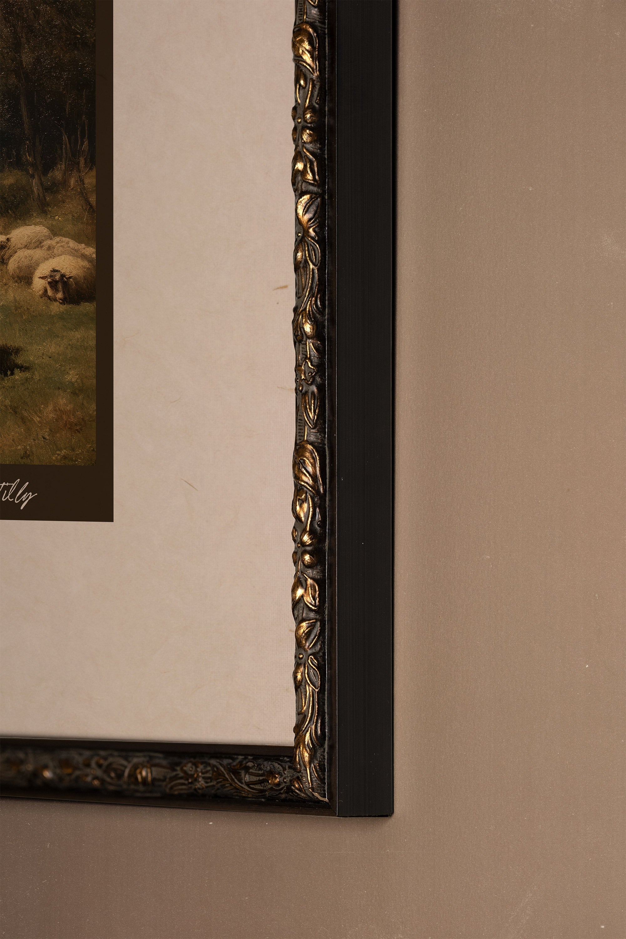 SAINT-ANTOINE-DE-TILLY, Oeuvre sur toile rigide, encadré Vintage Bronze