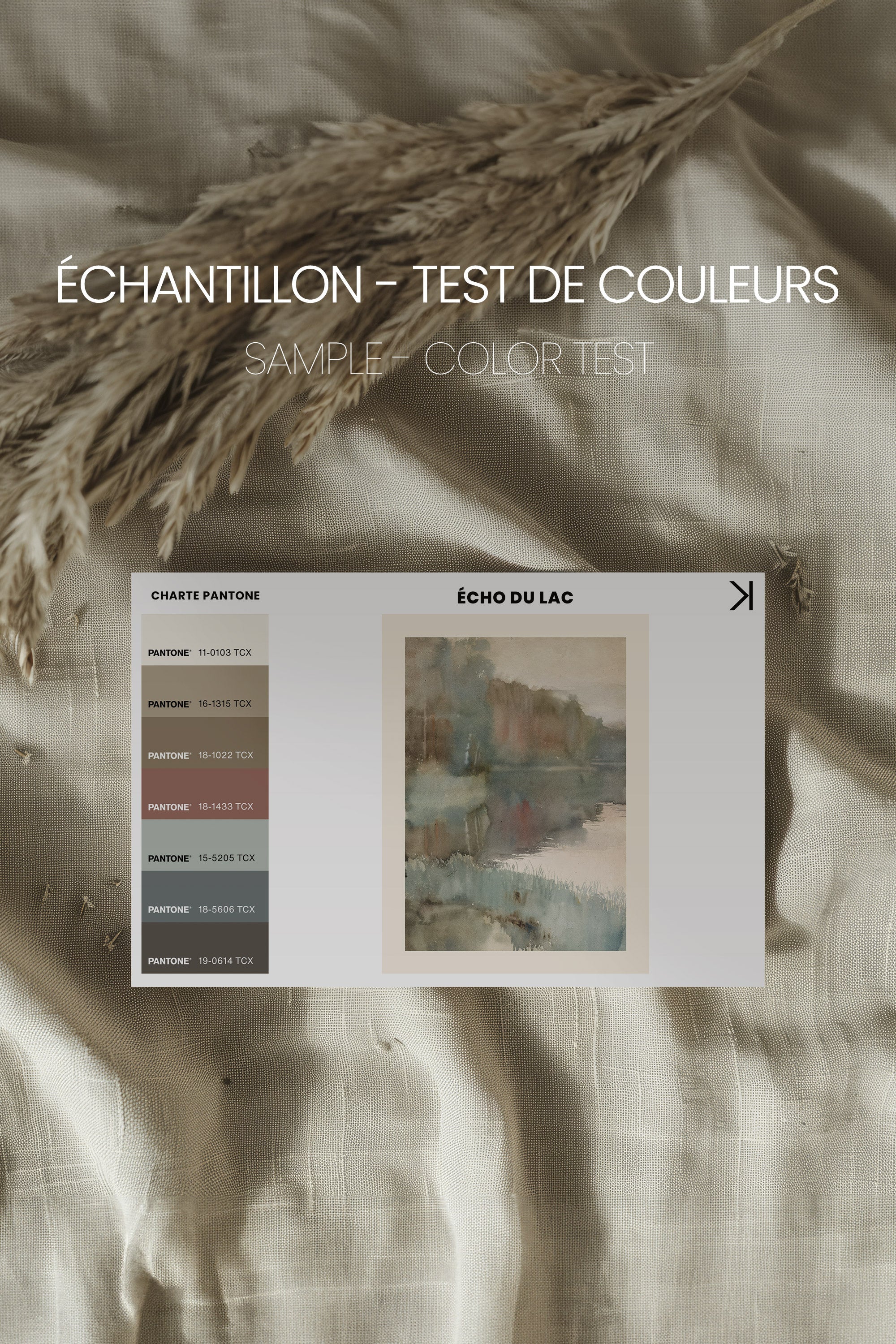 ÉCHO DU LAC, Artwork on stretched canvas, framed in black