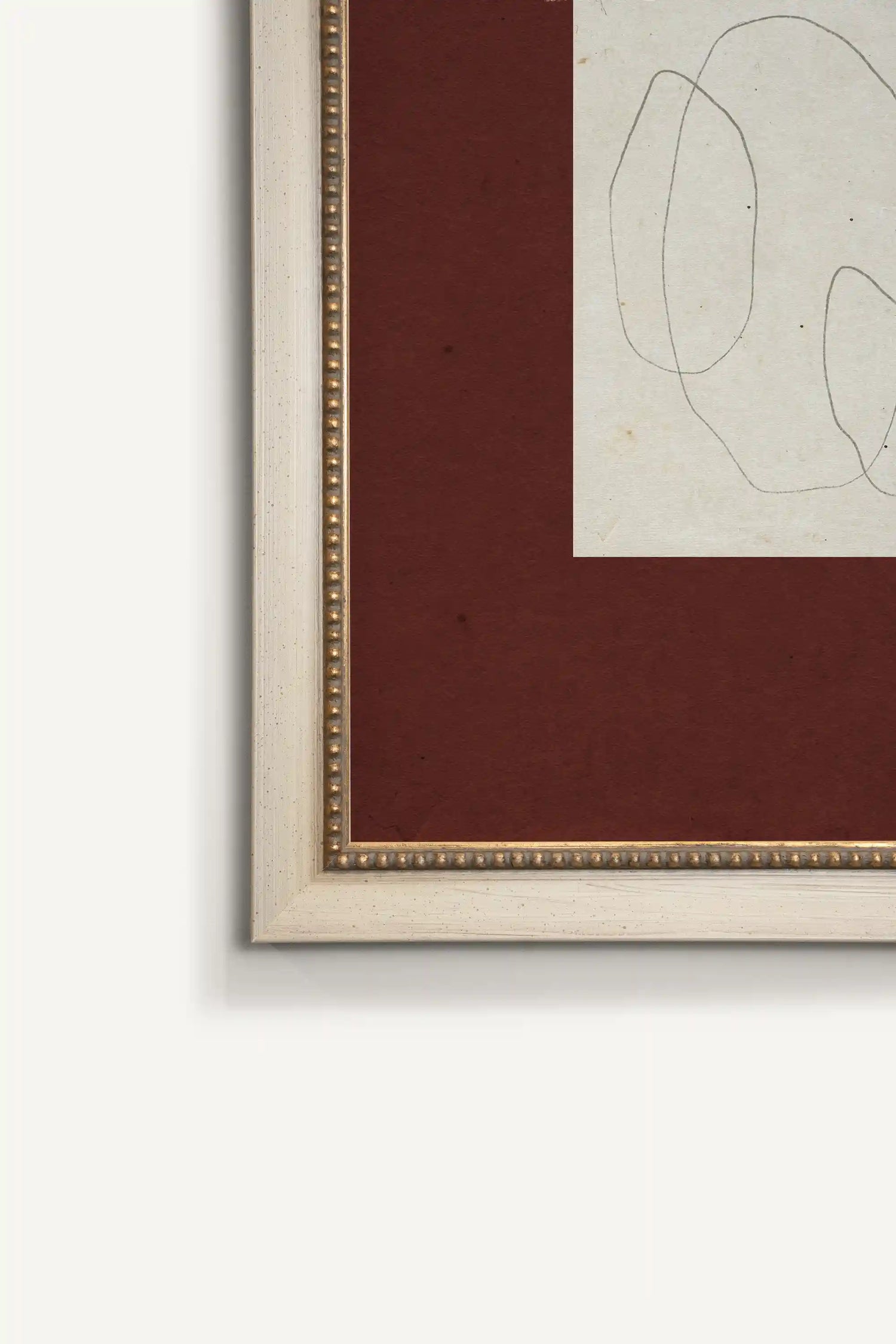 SOFT OUTLINE, Oeuvre sur toile rigide, encadré Vintage Blanc