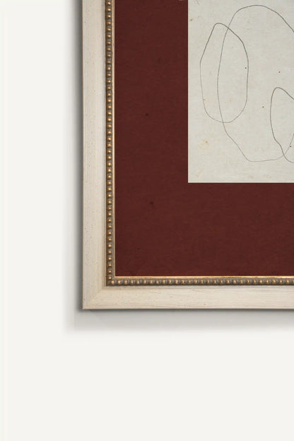 SOFT OUTLINE, Oeuvre sur toile rigide, encadré Vintage Blanc