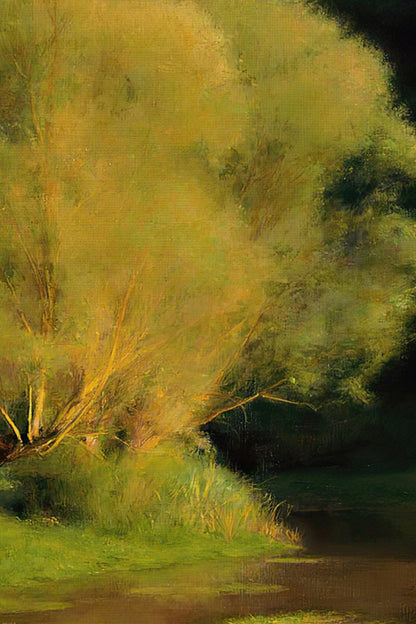 DOUCEUR DU SOIR, Oeuvre sur toile rigide, encadré Vintage Or